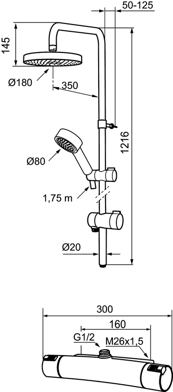 Takduschset Mora MMIX Shover Kit 160 c/c Online & i butik Comfort