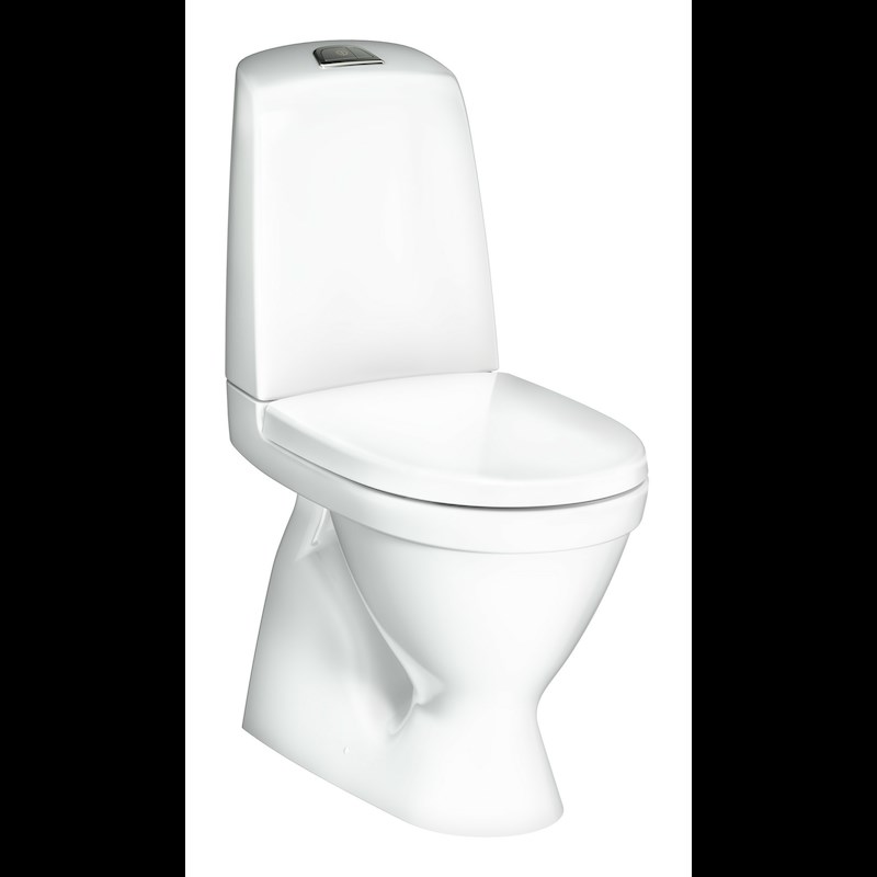 Golvstående WC Gustavsberg 1500 Hygienic Flush med ceramic plus med skruvhål