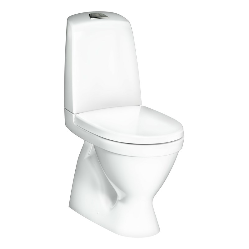 Golvstående WC Gustavsberg 1500 Hygienic Flush med ceramic plus med skruvhål